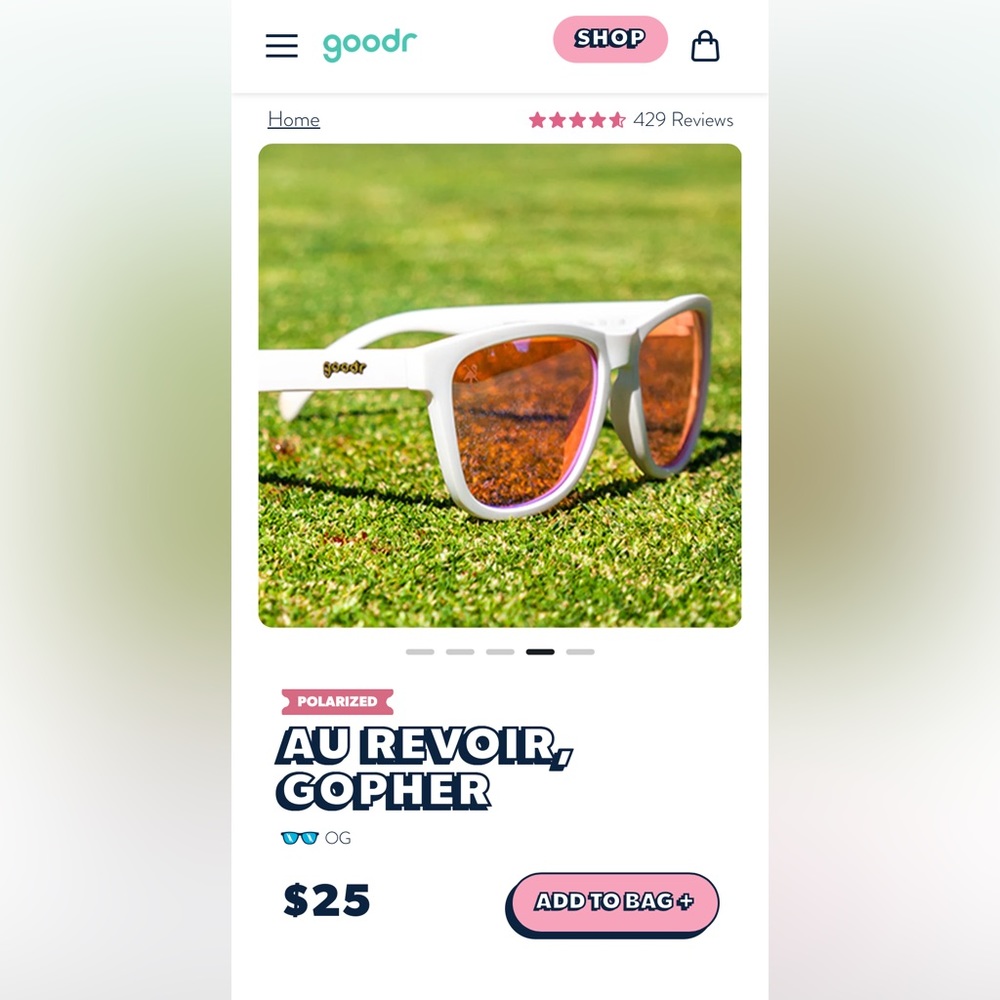 Goodr Au Revoir, Gopher OG sunglasses